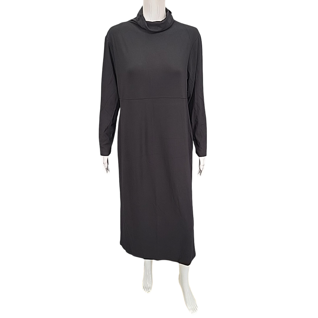 Women with Control Womens Dress Large Size Black Mock Neck Dress Tummy  Control | eBay