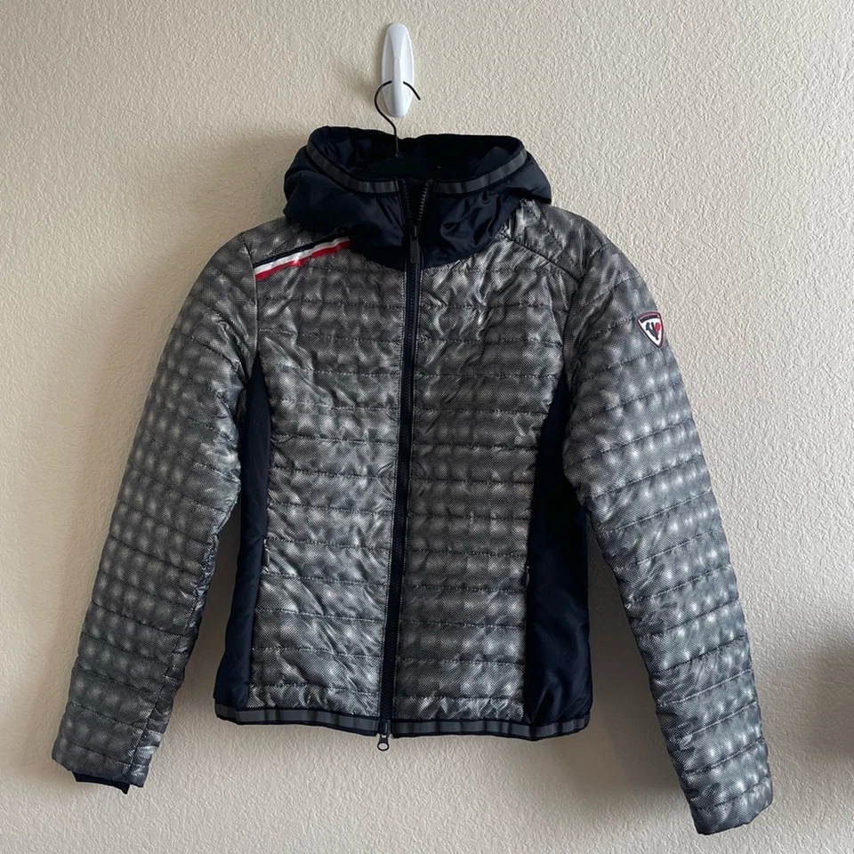 Rossignol Cyrus Silver Jacket Puffer Ski Snowboarding Hooded Womens Size Small - Image 2 of 4