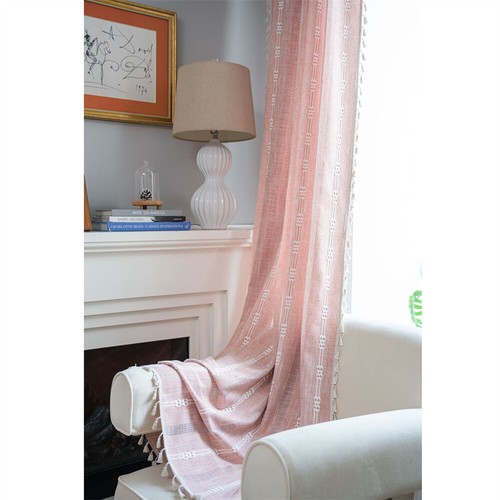 Bohemian Stripe Tassel Curtain Living Room Bedroom Valance Window Drape Decor - Picture 41 of 47