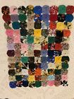 6 Place Mats Table Decor Vintage Quilted Handmade Hand stitched Yo Yo Button