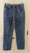 Lands End 5Pkt High Rise Straight Leg Blue Jeans Sz 6