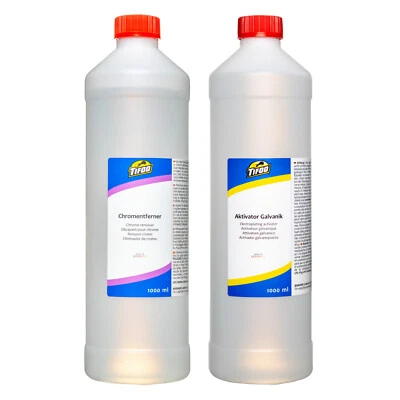 TIFOO Chrom-Entferner + Aktivator (2 x 1000 ml) - Entchromer, galvanisch entchromen
