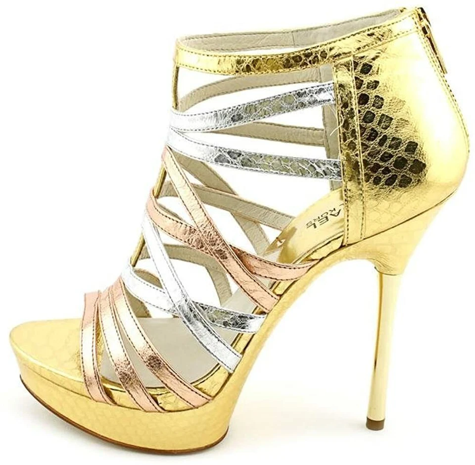 Para mujer Michael Kors Maddie plataforma cuero dorado Foto 2 de 4