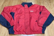 Vintage 80s Red Windbreaker Jacket with lining Made in Korea 100 Nylon