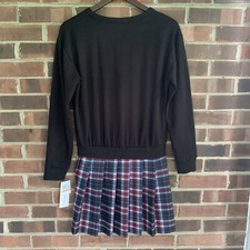 Kingston Grey Women’s Sweater Long Sleeve Dress Plaid School Juniors Small NEW