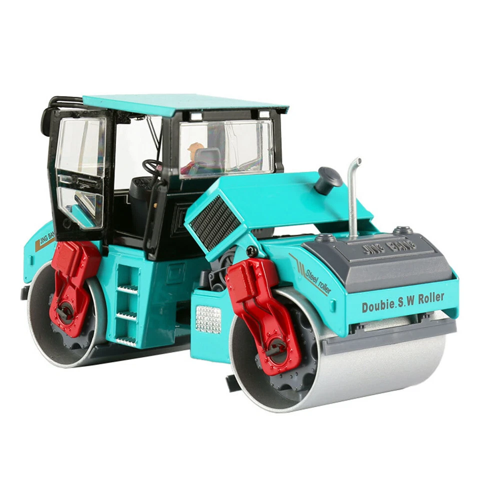 Rodillo de carretera 1:50 juguete vehículo de construcción diecast ingeniería tractor juguetes azul Foto 2 de 2