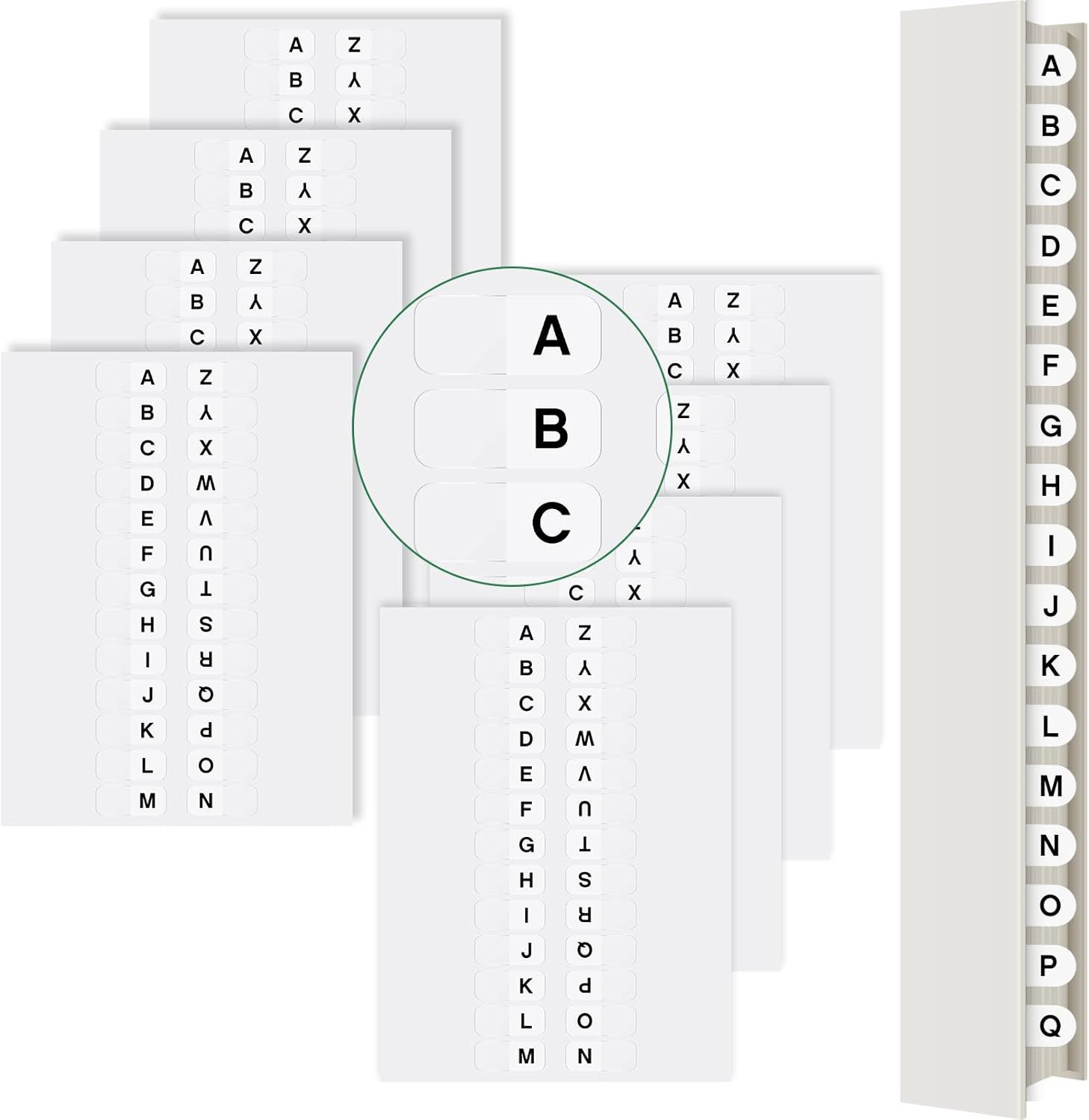 Permanent Small Alphabet Tabs A-Z Tabs Indexes Self Adhesive Alphabet