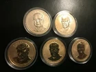5 Chronicle Reverse Proof coins Truman,Ike,Reagan,Johnson,Kennedy in capsule
