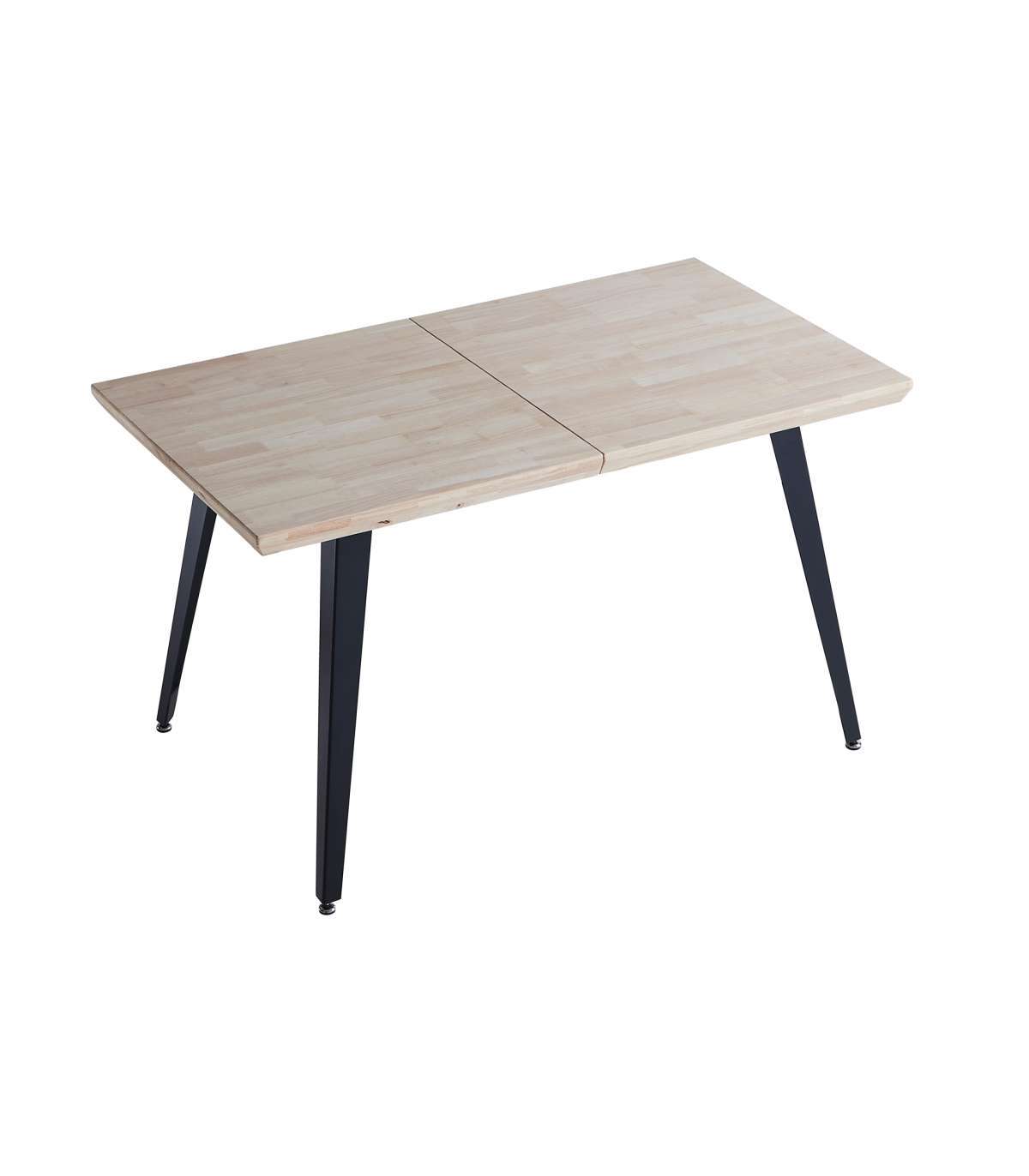 ADEC, Mesa extensible rectangular Berg roble nordish patas negras 76 cm(alto) 80