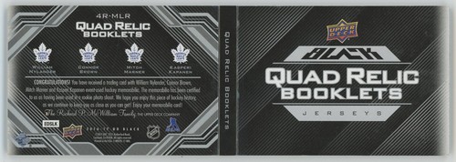Maillot quad noir Upper Deck 2016-17 livret RC Nylander/Marner/Marron/Kapanen - Photo 2 sur 3