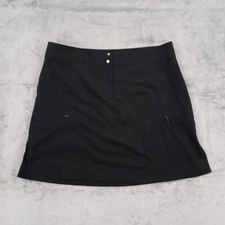 Izod Skort Size 6 Black Slit Zipper Pockets