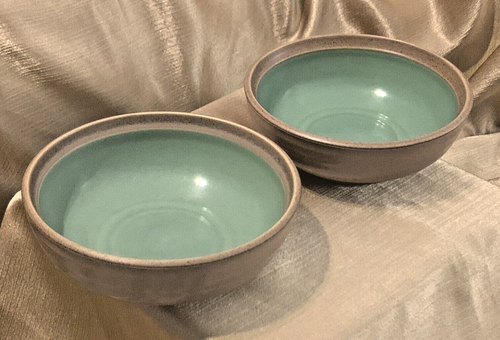 Noritake Madera Sea Foam Cereal Bowls - MINT COND - 2pc Stoneware 6 1/2" 8477 - Picture 2 of 7
