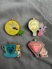 Disney Pin Magical Montage LE 3000 4 pin set - figment, pascal, alice, grumpy