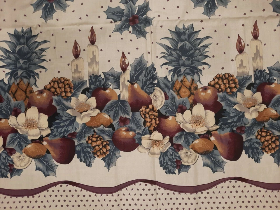 English Collection by David Textiles Fabric 58" X 27" Cotton Christmas Ivory - Image 4 of 4