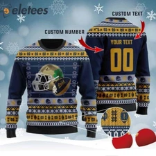 Fighting Irish Christmas Custom Name Knitted Ugly Christmas Sweater 8MMYH8AH