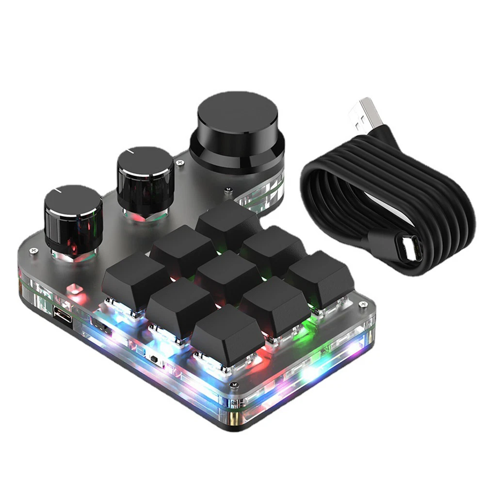 Universal Mechanical Keyboard Clip with 3 Knobs and 9 Keys for Enhanced Multifunction and Customization