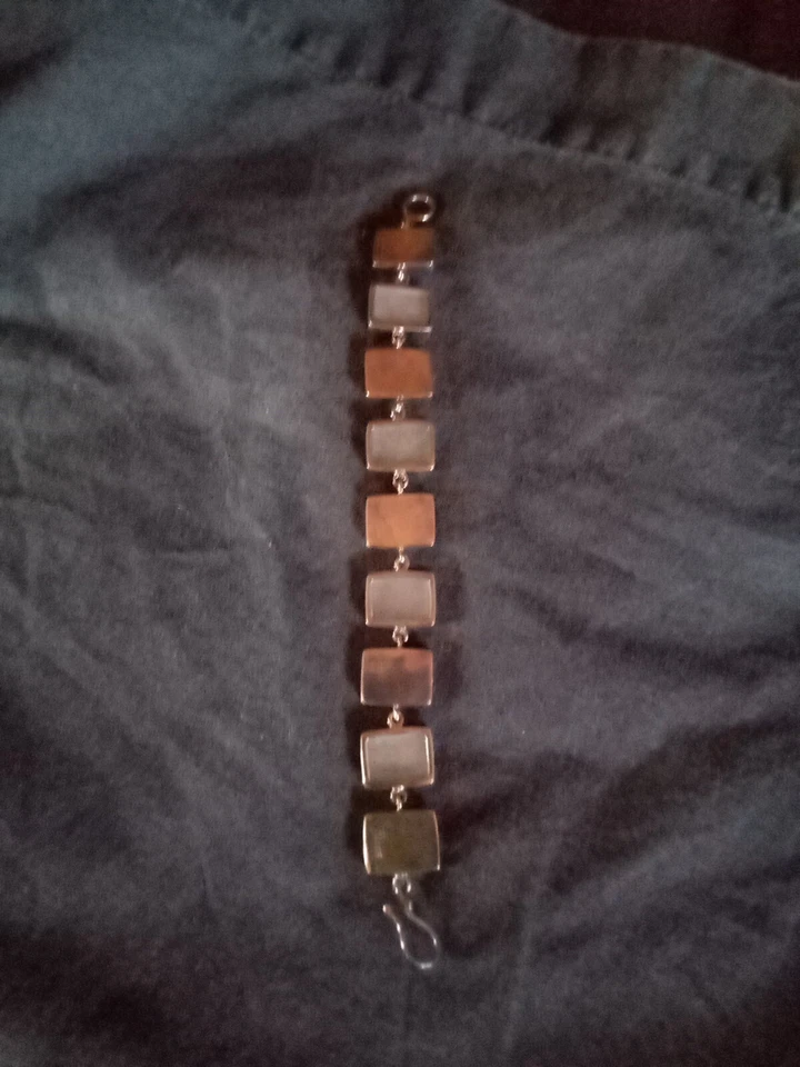 Pulsera Jessica Lee de plata de ley 925 de vidrio marino Foto 4 de 4