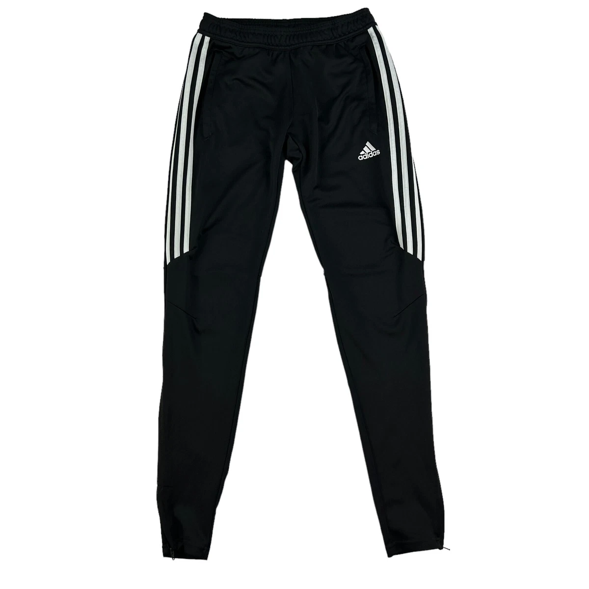 adidas Track Pants Women XS (4-6) Black Ankle Zip APU002 Pockets EUC