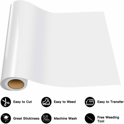12"x 20FT Transferencia de Calor Vinilo Hierro HTV Papel Corte y Silueta Camiseta Prenda - Imagen 4 de 29