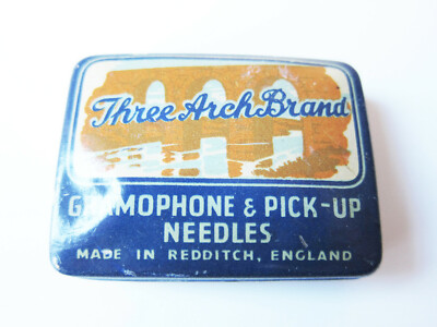 Grammophon NADELDOSE THREE ARCH BRAND gramophone needle tin