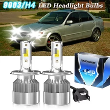 H4 9003 LED Headlights Bulbs Kit For Mazda Protege 1995-2003 High Low Beam 6000K