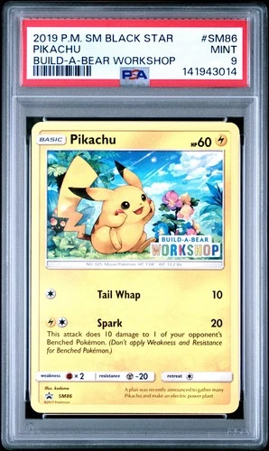 Build a Bear Pokemon Card Pikachu SM86 Promo Trading Card TCG PSA 9 Graded