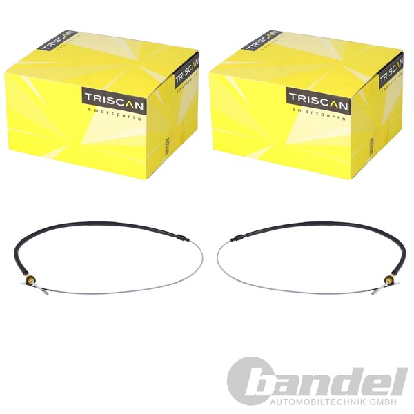 2X Triscan Handbremsseil Hinten Links+Rechts Passend FüR CitroËN C3 Peugeot 208-image