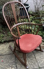 FINE  RETRO ERCOL  RARE CHAIRMAKERS ROCKING  ARMCHAIR CLEAN CONDITION WE DELIVER