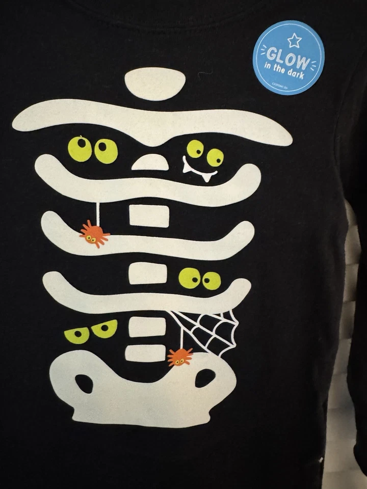 Carter's Halloween Brilla en la Oscuridad Esqueleto Pijama Bebé 18 Meses Nuevo con Etiquetas Foto 4 de 4