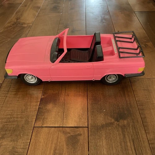 Vintage Barbie Car 1983 Hot Pink Meritus Convertible w Luggage Rack