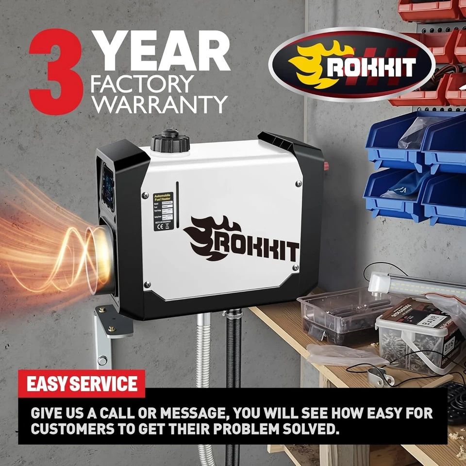 ROKKIT 8KW Diesel Heater, 110V/12V All-in-One Diesel Air Heater, Portable Diesel - Image 3 of 4