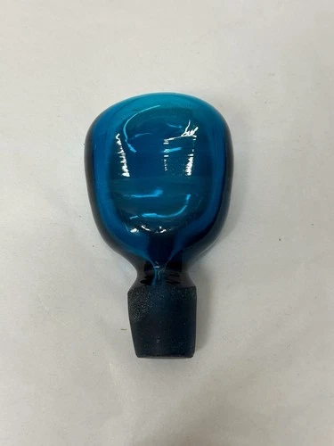 Mid Century Modern Blenko Glass Teal Blue Stopper for Husted Decanter #566 🐝