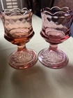 Set Of 2 Vintage Fenton Votive  Candle Holders 2 Different Shades Of Pink.