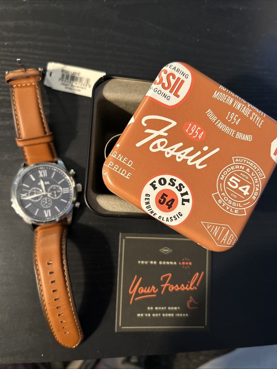 Fossil Men's Flynn Chronograph Brown Leather Watch 48MM BQ2125IE