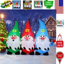 Bright LED Christmas Gnome Inflatables - 7.5FT for Indoor & Outdoor Festivities