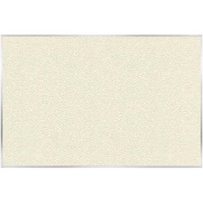 Pemberly Row Vinyl 4' x 5' Bulletin Board with Aluminum Frame in Ivory