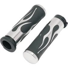 Drag Specialties Chrome Flamed Grips 0630-0268