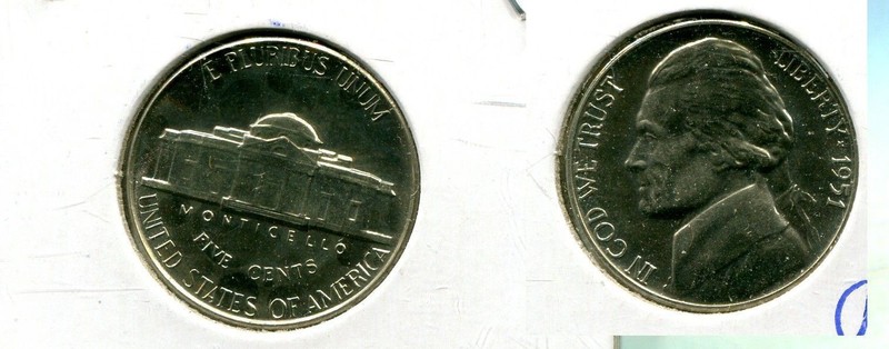 1951 JEFFERSON NICKEL GEM PROOF COIN 9819T