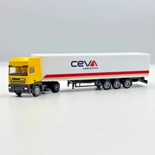 Truck DAF 95, semitrailer CEVA Logistics scale 1/87 (H0)