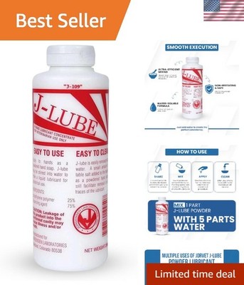 J-Lube Powder Lubricant | Easy-Mix Formula, Non-Irritating & Mess-Free | 10oz...