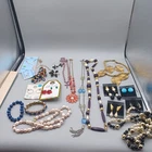 ​1lb Vintage to Modern Costume Jewelry Lot Estate Mix Wearable New And Used Preo