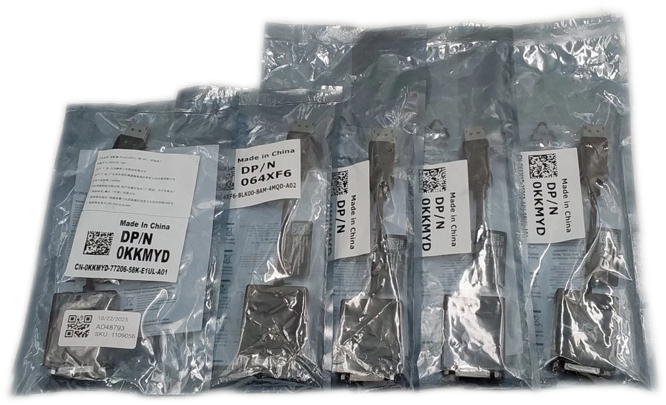 Lot of 5 Dell DisplayPort to DVI-D Adapter 0KKMYD - Image 4 of 4