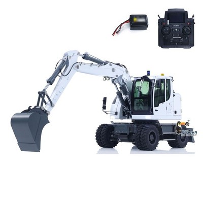 Metal C914 1/14 3-Boom RC Wheeled Hydraulic Excavator RTR 7-Way Valve Radio Car