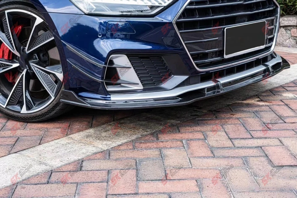 Alerón alerón faldón lateral parachoques trasero delantero de fibra de carbono seco para Audi S7 Sportback Foto 3 de 4