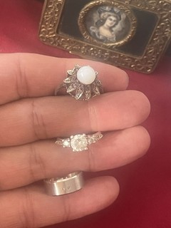 Lot De 3 Bagues En Argent Massif Taille 62/53/50