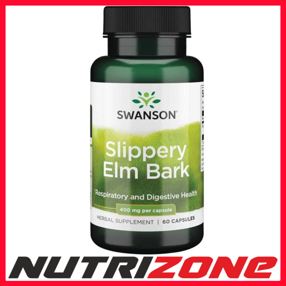 Swanson Slippery Elm Bark 400mg Respiratory & Digestive Health - 60 caps