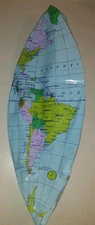 Inflatable Globe Blow up Ball 14" World Map Atlas Earth Geography School Party