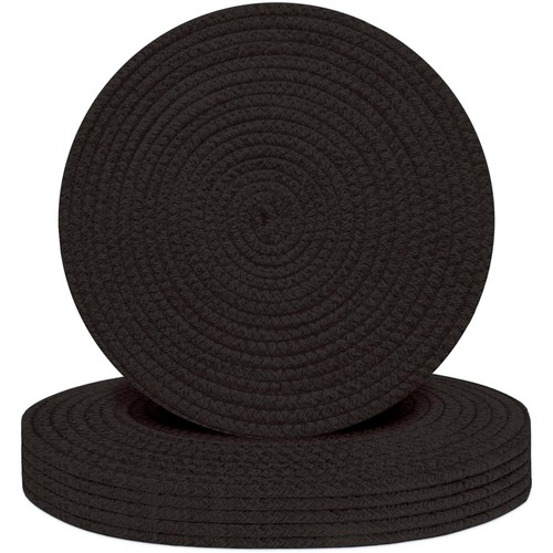 Round Placemats Set of 6, Cotton Rope Woven Table Mats, Hot Pads for Kitchen,...