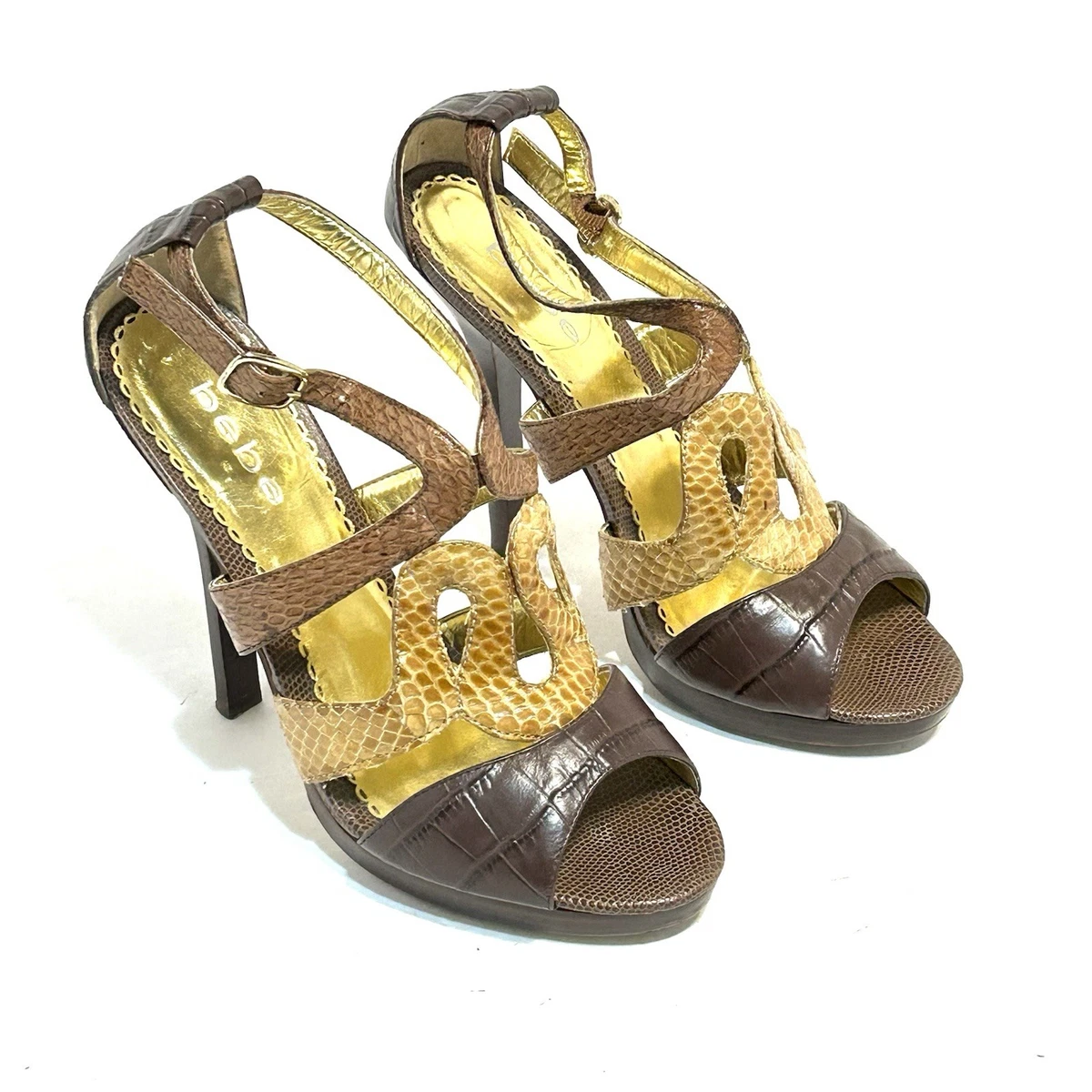 bebe Snake Heels for Women for sale | eBay Bebe Wedges-Faux Snake skin-NEVER WORN main image 1