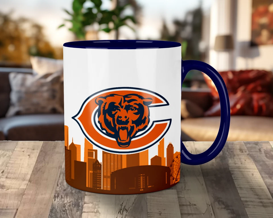 Taza Jersey Chicago Bears Skyline PERSONALIZABLE - Cualquier Nombre/Número - 11 OZ Foto 3 de 4